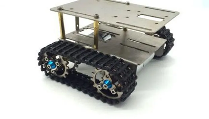 Metal tank chassis model with two motor 2wd crawler tracked vehicle caterpillar for DIY mobile platform for robot arm track