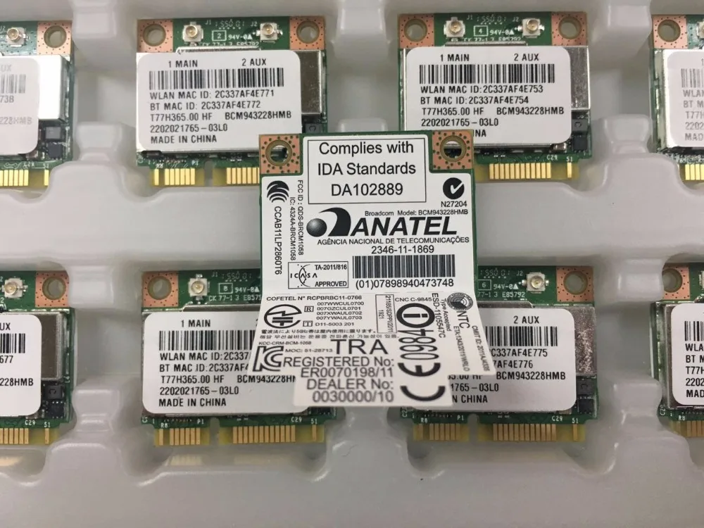 Broadcom BCM943228HMB Foxconn T77H365.00 HF 300M 802.11 a/b/g/n + Bluetooth 4.0 for asus acer sony