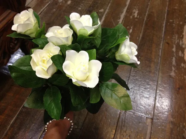 Venta al por mayor de gardenia, simulación de flores artificiales, apertura de Casa de boda con flores