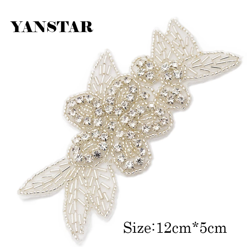 

YANSTAR 10PCS Wholesale Rhinestone Applique Bridal Gown Sash Sewing On For Wedding Dresses Sash Bridal Gown Accessory YS900