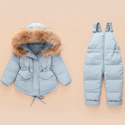 Russian Winter Jacket Kids Overalls for Girls Boys Kids Snowsuit Baby Boy Girl Coat Down Jackets Toddler New Year Clothing Set