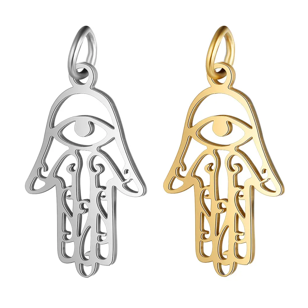 10 sztuk/partia Zawieszka z motywem ręki Hamsa ze stali nierdzewnej 316, hurtowa sprzedaż do wyrobu biżuterii DIY
