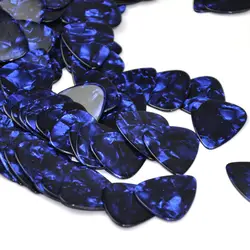 100pcs/lot Blue Pearl 0.71mm 0.96mm Celluloid Guitar Picks Plectrums for Acoustic Electric Guitar Bass