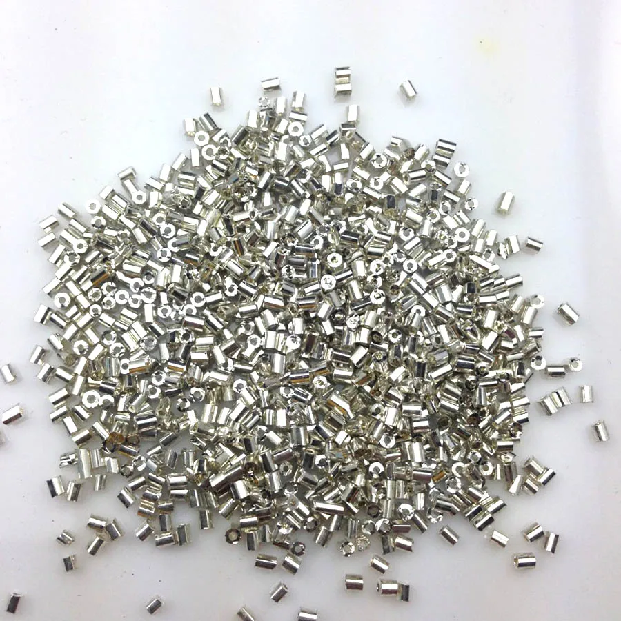 16g 1000pcs 2*3mm AB Silver Plated Colorful Tube Loose Spacer Beads Cezch Glass Seed Bead Handmade Jewelry Make DIY Garment Bead