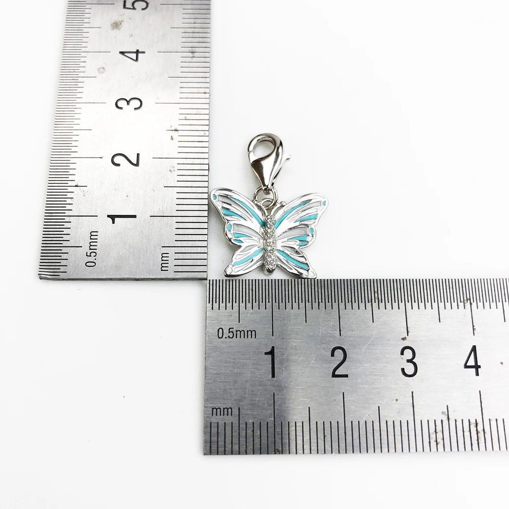Hängender Schmetterlingsanhänger, brandneu, trendiges Geschenk, authentischer Schmuck aus 925er Sterlingsilber für Damen – Detail 4