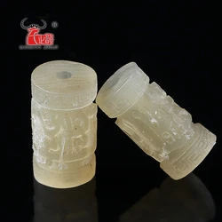 Natural horn bucket bead carving six words of genuine DIY buddhist beads accessories beads for jewelry making