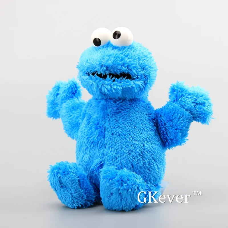 High Quality Elmo Cookie Monster with Plastic Eyes Soft Plush Toy Cartoon Fluffy Stuffed Dolls 9\