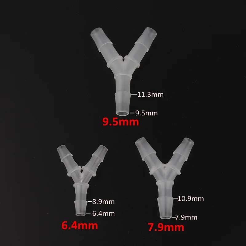 Y Connector Soft Hose Fittings Aquarium Adapter, Fish Tank Air Pump Line Joint Irrigation, 3 Way Connector, 5Pcs, 6mm ~ 16mm