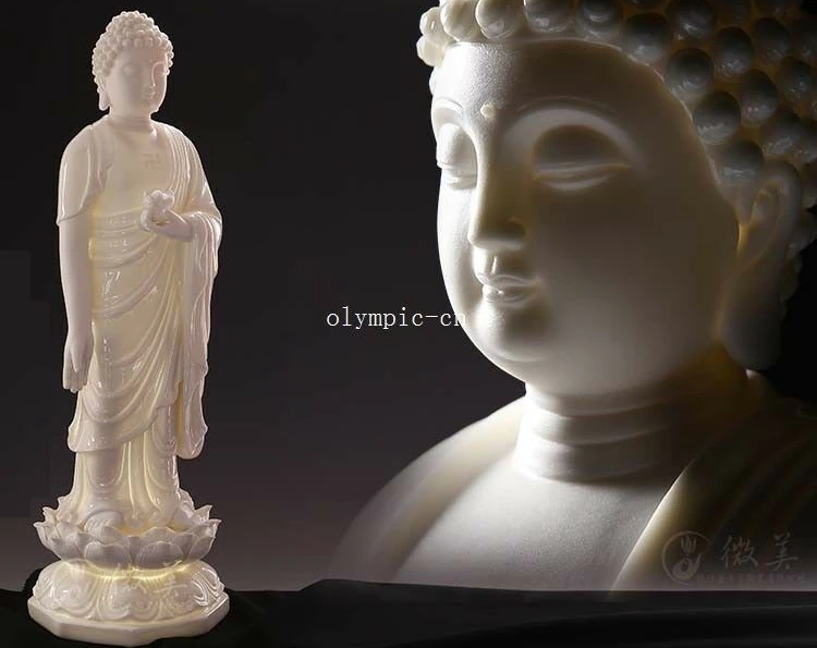 16'' Dehua white porcelain temple buddism tathagata Sakyamuni buddha statue