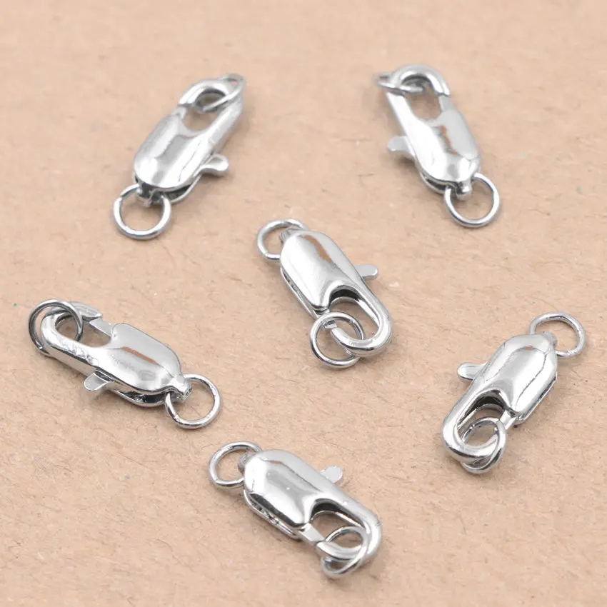 Jewelry Making 10pcs/lot Lobster Clasps Hooks Connectors Spring Snaps Button Finding Part DIY Necklace Bracelet Accessories A899