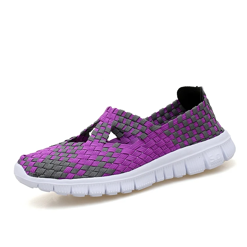 2025 Fashion Womens Shoes Summer Sneakers Mixed Color Flats Breathable Casual Shoes Loafers Comfortable Mother Shoes Size 35-42