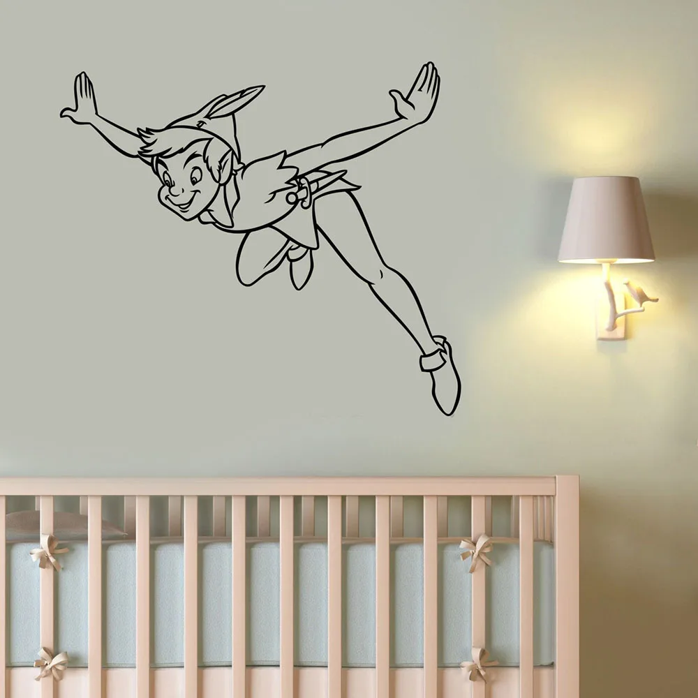 Peter Pan Room Decoration Wall Stickers Fairy Tale Vinyl Wall Decal Cartoon Playroom Decor Nursery Neverland Home Decors B618