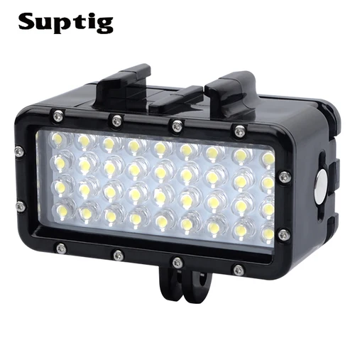 Imagen 2 del producto Luz subacuática para buceo, lámpara LED impermeable + batería para GoPro Hero 5 6 7 8 Session 5 Xiaomi Yi 4K Lite Mijia Sjcam SJ6/7/8/9 H9
