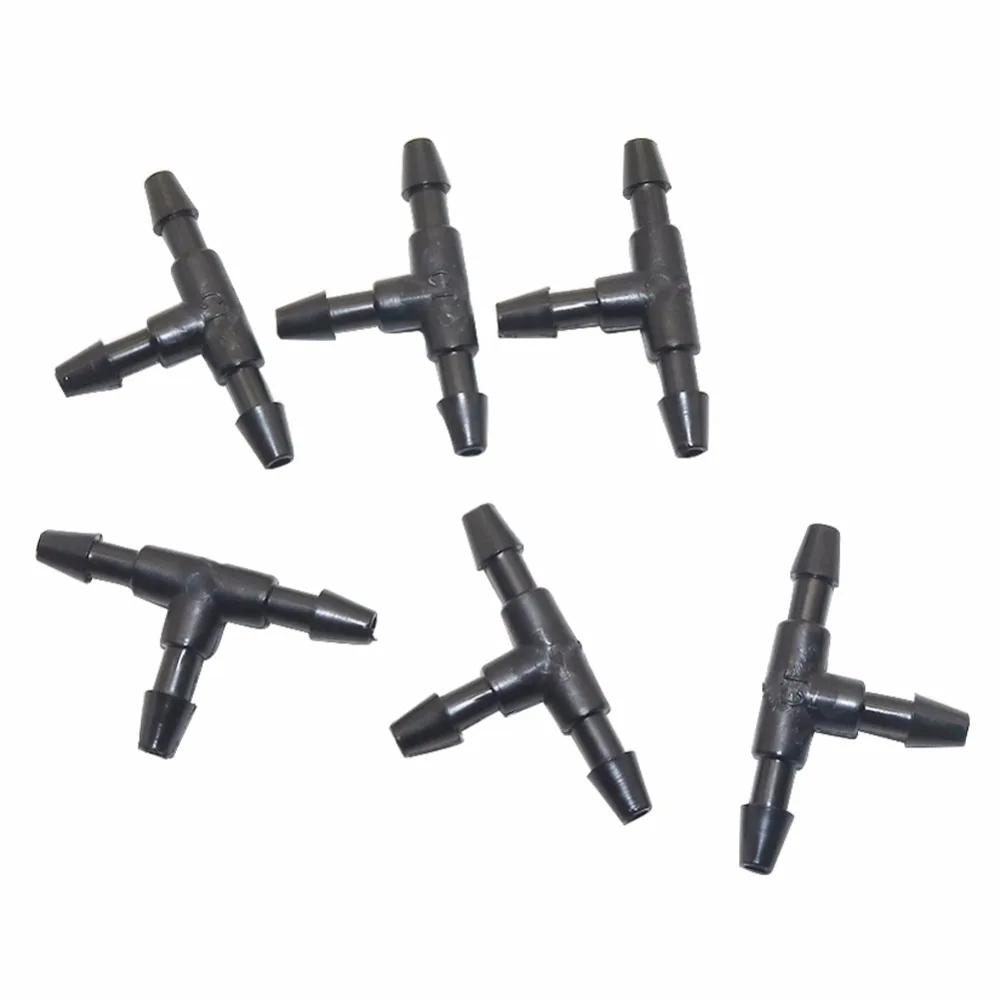 50 Stück Gartens ch lauch 3/5mm Stacheldraht gleich T-Stück Stecker für Innen durchmesser 3 mm Schlauch Verbindung Kunststoff Garten Bewässerung T-Stück