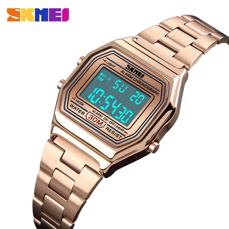 Led Women Watches Business Electronic Chronograph Ladies Watches Digital Wristwatches Female Clock Relojes Mujer 2018 SKMEI