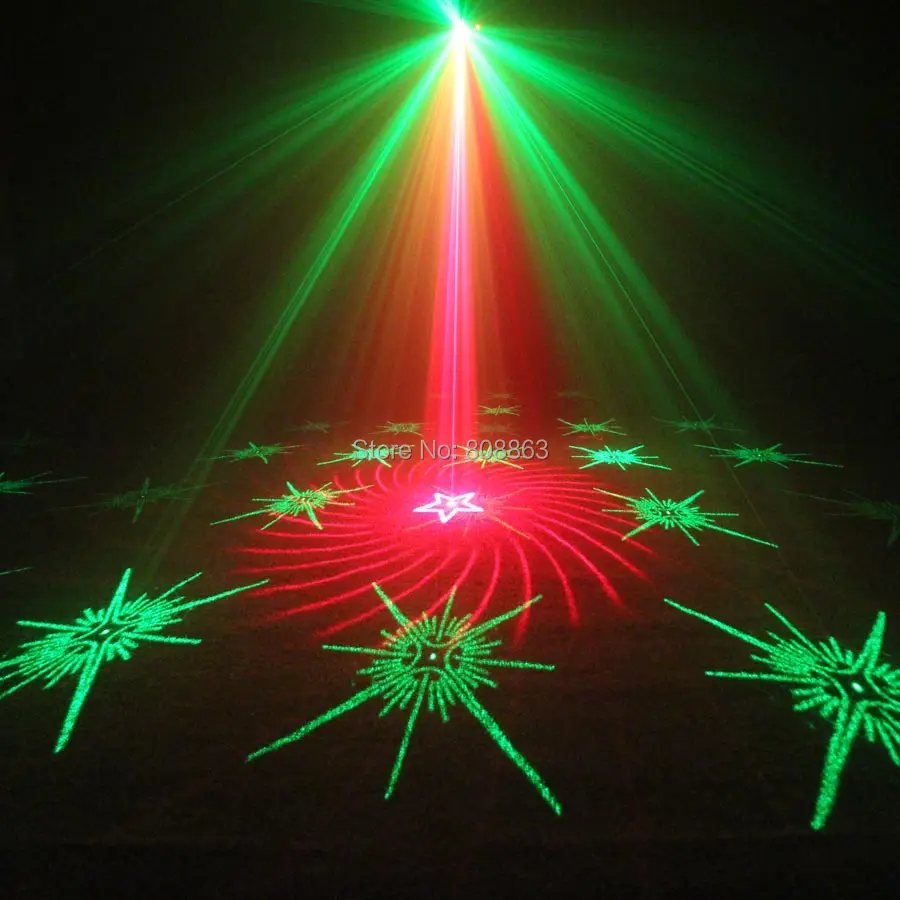 ESHINY Remote Mini R&G Laser 64 Patterns Projector Blue Led Bar DJ Dance Disco Family Party Lighting Stage Light Show N8T191