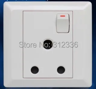 

Free Shipping Three circle Holes wall Socket with switch English-style South Africa style India style BS546 15A M model