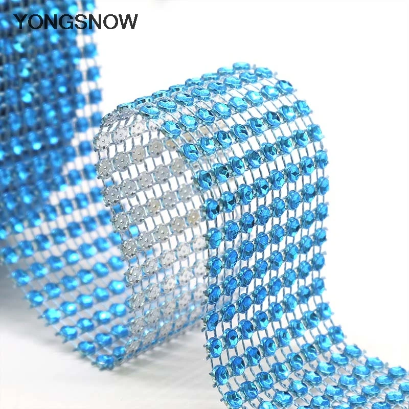 2/5 Yards Diamond Mesh Wrap Ribbon Mesh Roll Tape for Wedding Party Decoration Crystal Rhinestone Ribbon Tulle DIY Craft Supplie