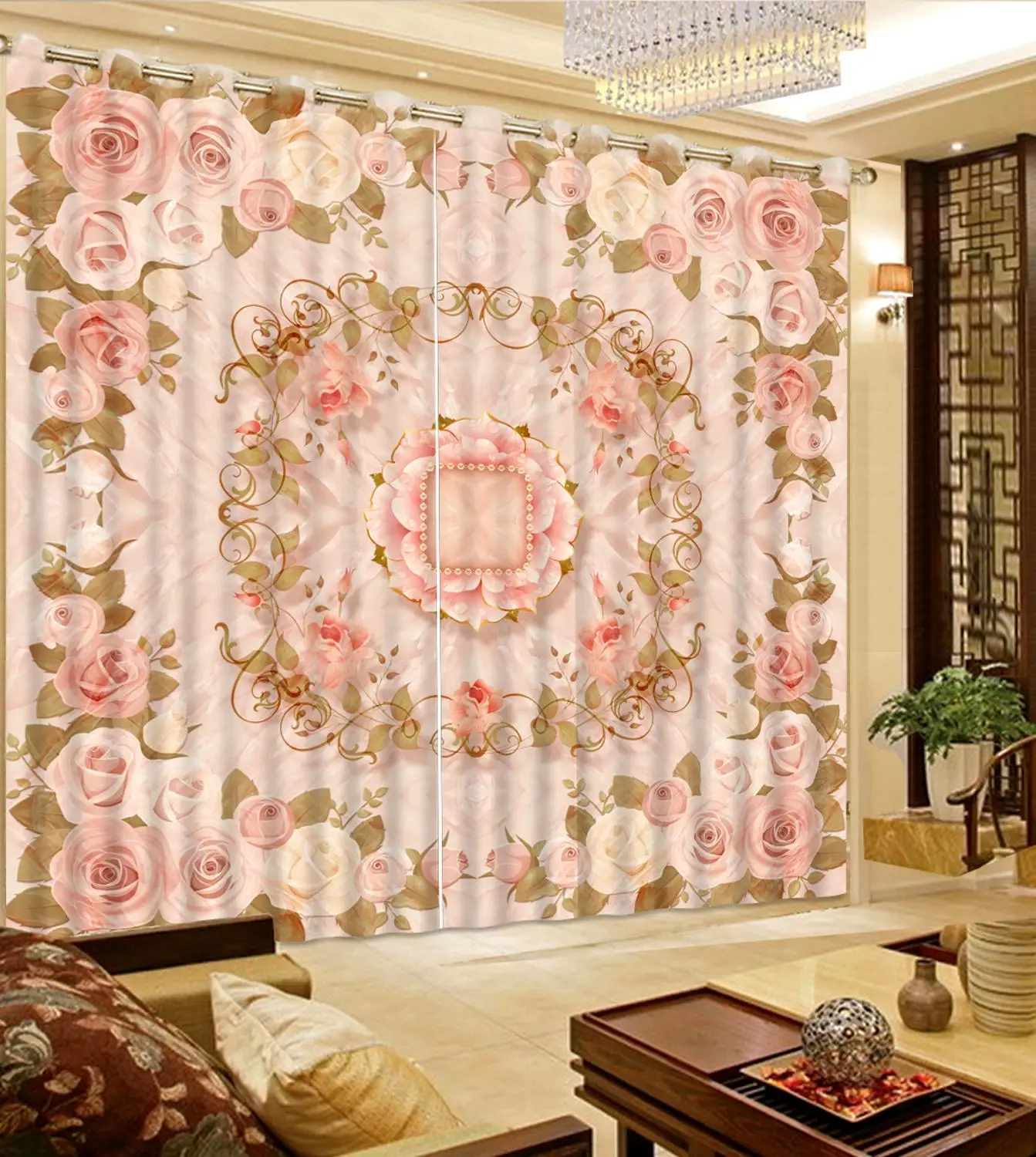 

3D curtain home window curtains blackout for bedroom living room Stone mosaic marble home decor curtains