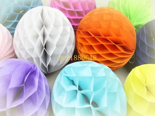 200pcs/lot Free Shipping 25cm=10 inch Tissue Paper Flowers balls pom Poms honeycomb lantern Party Decor Craft Wedding Decoration