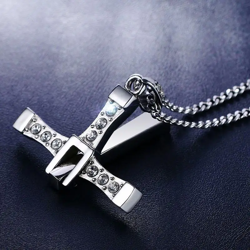 Vnox 316l Stainless Steel Cross Necklace Pendant The Fast and the Furious 8 Top Quality for Good Taste Male Gift