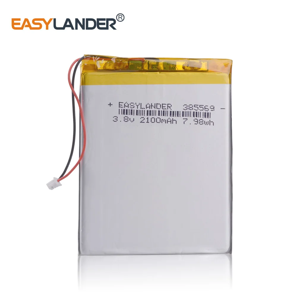 385569 3.8V 2100mAh Rechargeable Li-Polymer Li-ion Battery For GPS DVR Car recorder  phone Explay Indigo E-book 405570