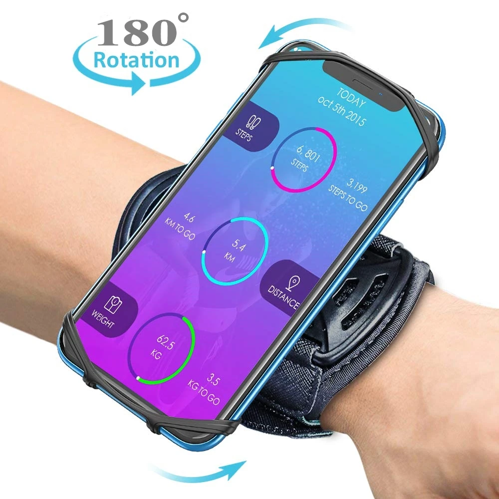 

Sports Armband 180 Rotatable Wristband Phone Holder for iPhone16 15 14 13 12 11 Pro Max For Samsung S24 S23 S22 S21 For Xiaomi