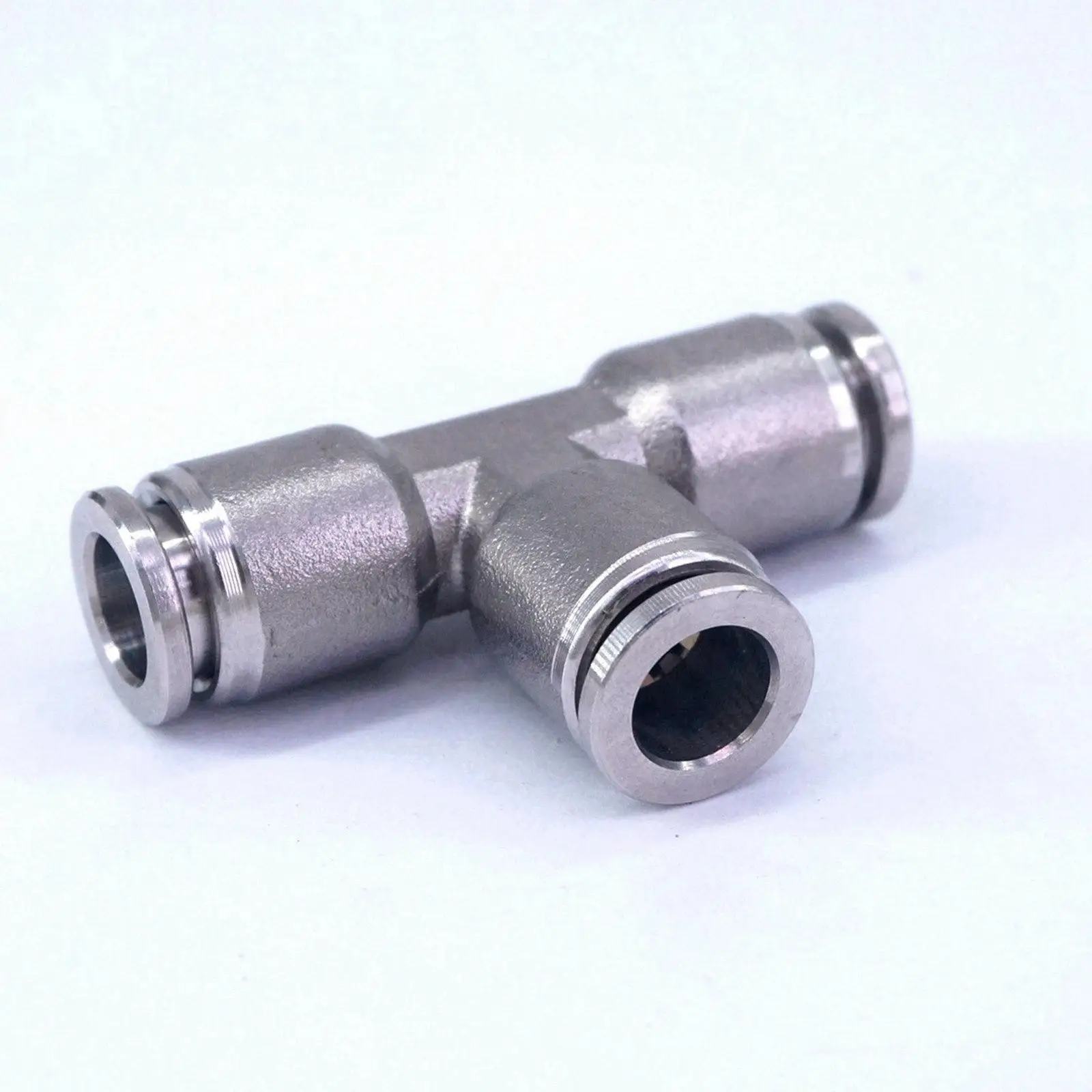 Fit Tube O.D 8mm Pneumatic Tee Branch 304 Stainless Steel Connector Quick Fittings Anticorrosion Antioxidation Antioxidation