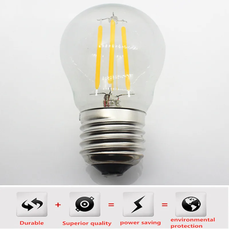 Retro Edison Lâmpada E14 E27 220V 2W 4W 6W Filamento Vintage Ampola Lâmpada Incandescente Edison Lâmpada