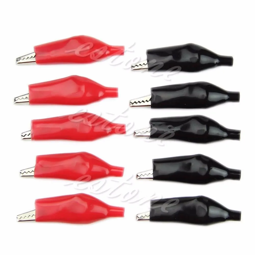 10Pcs 45mm Alligator Leads Crocodile Test Clip for Electrical Jumper Wire Cable