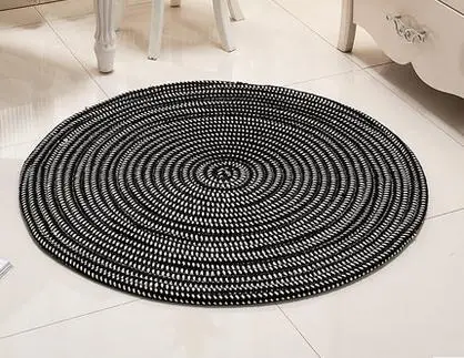 PAYSOTA-Circular Woven Carpet, Woven Carpet, Computer Cushion, Living Room, Bedroom, Environmental Protection Rug