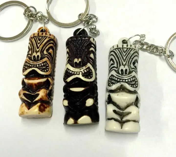 12 Keychain tribe tiki totem charming mixed color men's rock YQTDMY jewelry