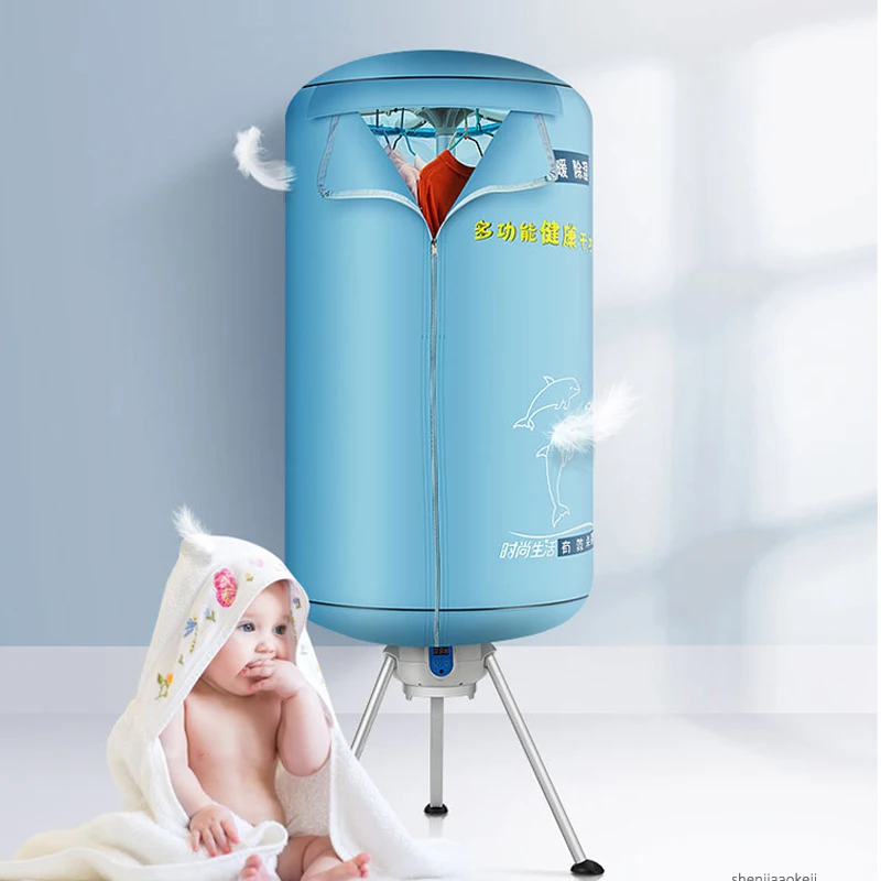 900w dobrável secador de roupa elétrica portátil ar quente do bebê secador de roupas com ptc aquecimento rápido e cronometragem 300l 220v