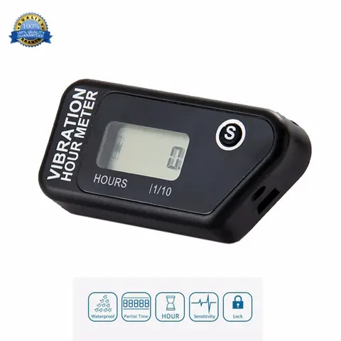 Medidor de hora de vibração sem fio, medidor de motocicleta para motor de motocross, barco, motoneige, motosserra, atv, jet ski 016b