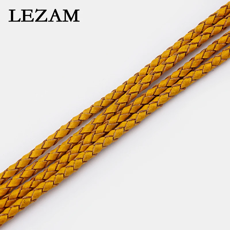 1meter Fashion Jewelry 3mm Bolo Braided Weaved Craft Round Leather Cord For Diy Bracelet Necklace Jewelry Findings Bijoux