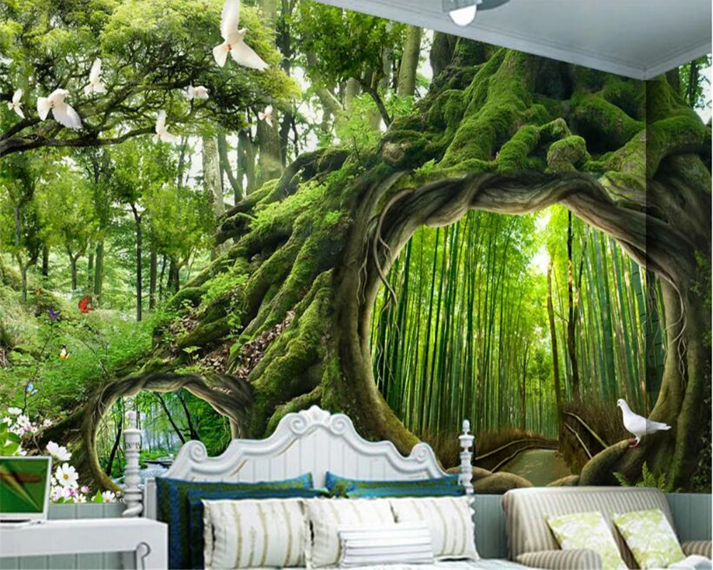 

beibehang Classic interior 3d wallpaper magical forest cafe children's room three-dimensional background wall papers home decor