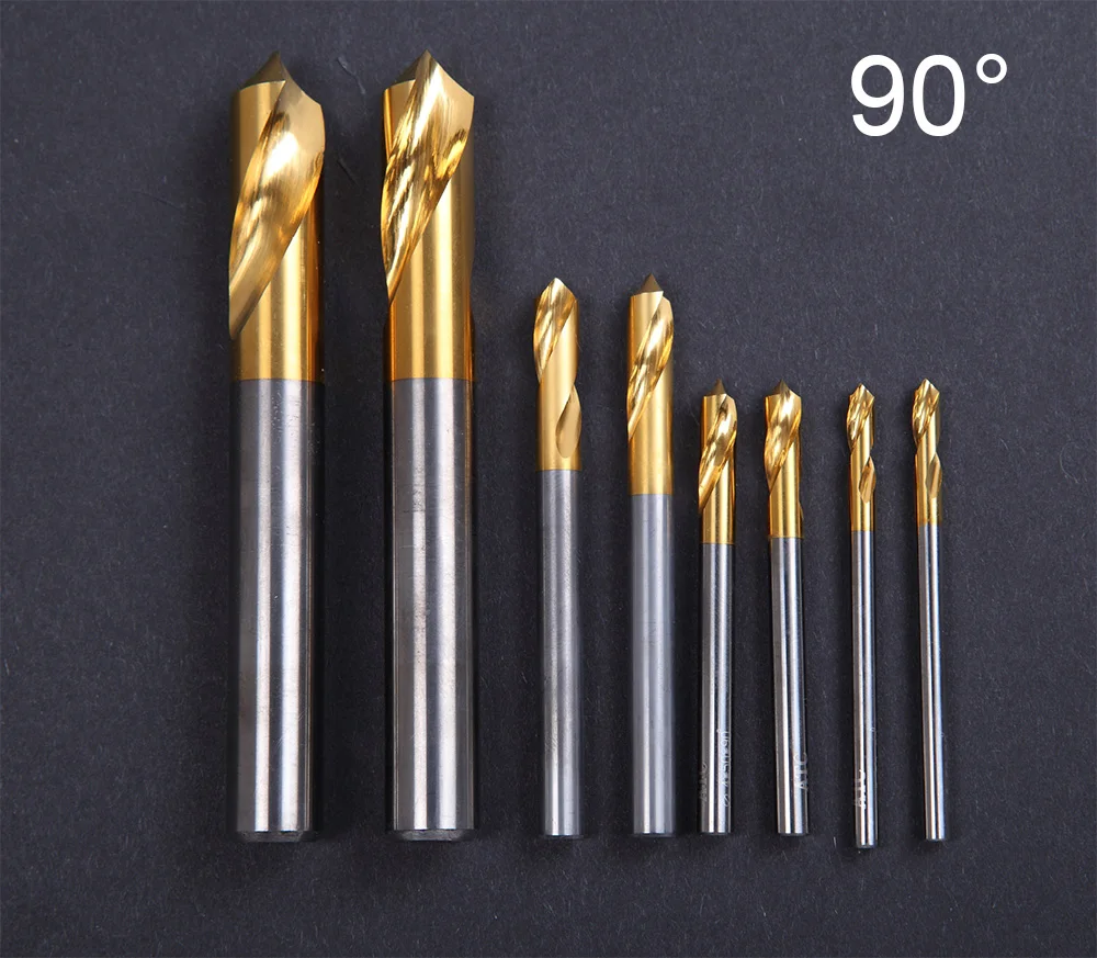 

3mm 4mm 5mm 6mm 8mm 90 Degree HSS High Speed Steel Titanium Coated Straight Shank Chamfer Countersink Center Spotting Drill Bit