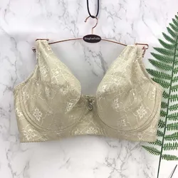 Khaki lace bra full coverage C D E F G cup brasssiere big breast Large bust bras 36-48 soft comfort Breathable push up bh C3204