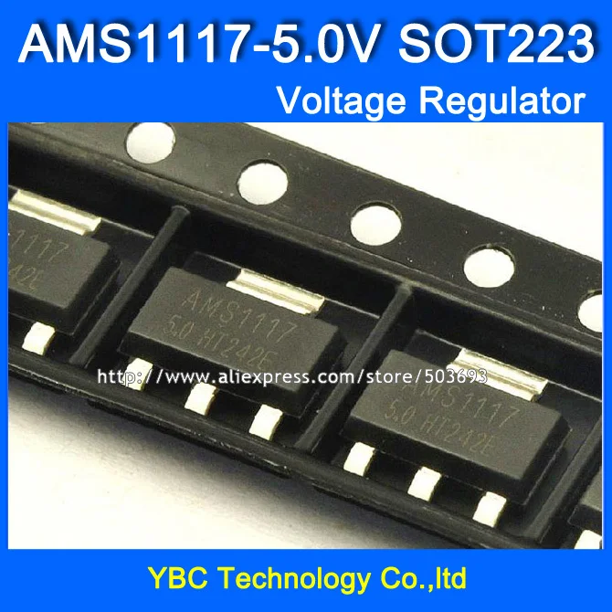 50pcs/lot AMS1117-5.0V AMS1117 1117 SOT223 Power Regulator Chip Buck IC LDO Linear Regulator