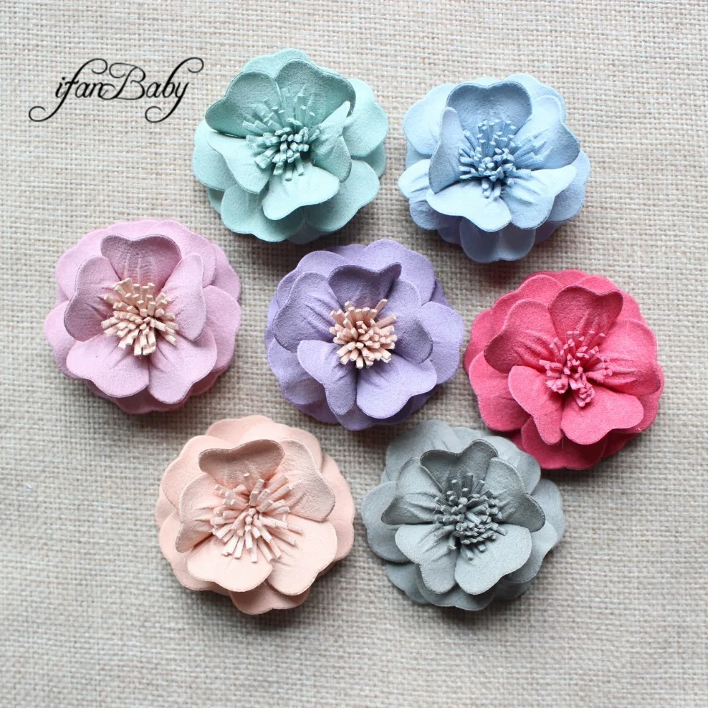 Fashion Synthetic Leather Flower CRAFT Hair Accessories Appliques Embellishments