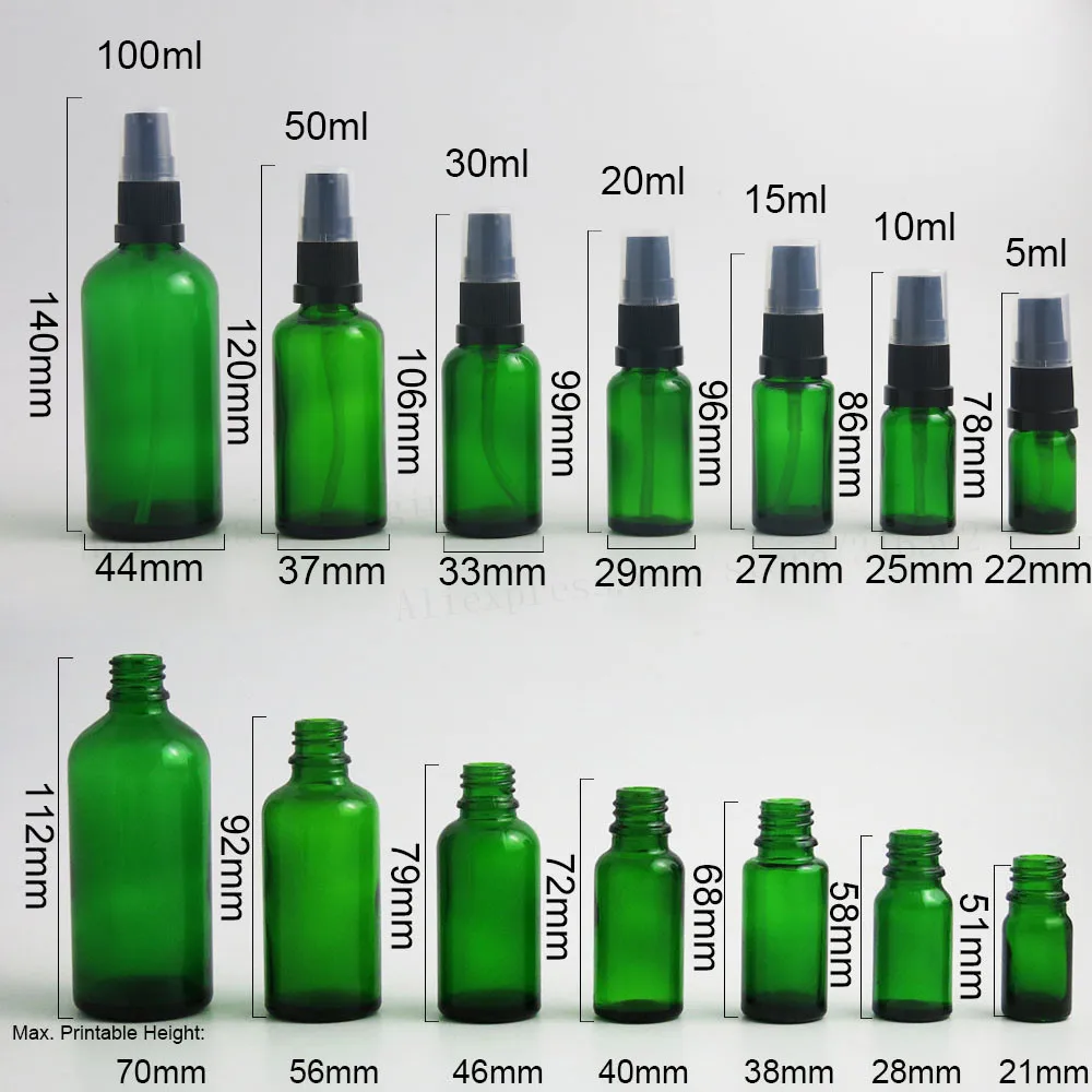 200 x Outdoors'Green Refillable Cream Shampoo Lotion Pump Bottles Containers 1/6oz 1/3oz 2/3oz 1/2oz 1oz 5/3oz 100ml