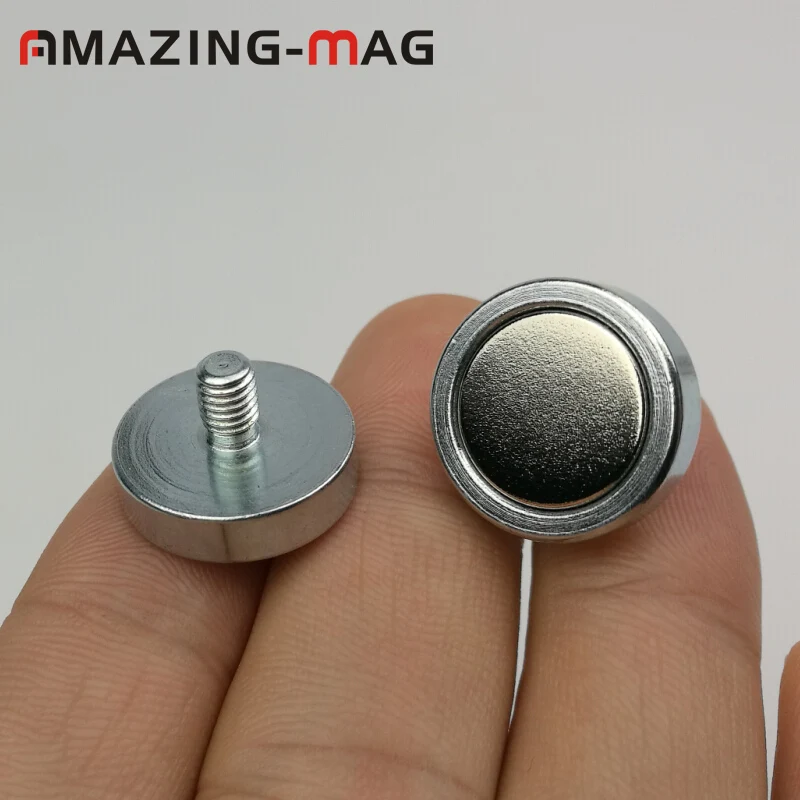 10pcs Window Fixing Magnets D16mm M6 M4 Male Thread Round  Magnet Furniture Magnetic Latch Cabinet Door N52 Rear EarthMaterial