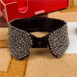 Colliers Détachables avec Perles Noires pour Femme et Fille, Faux Tour de Cou, Accessoires de Vêtements, Décoration de Robe, Punk