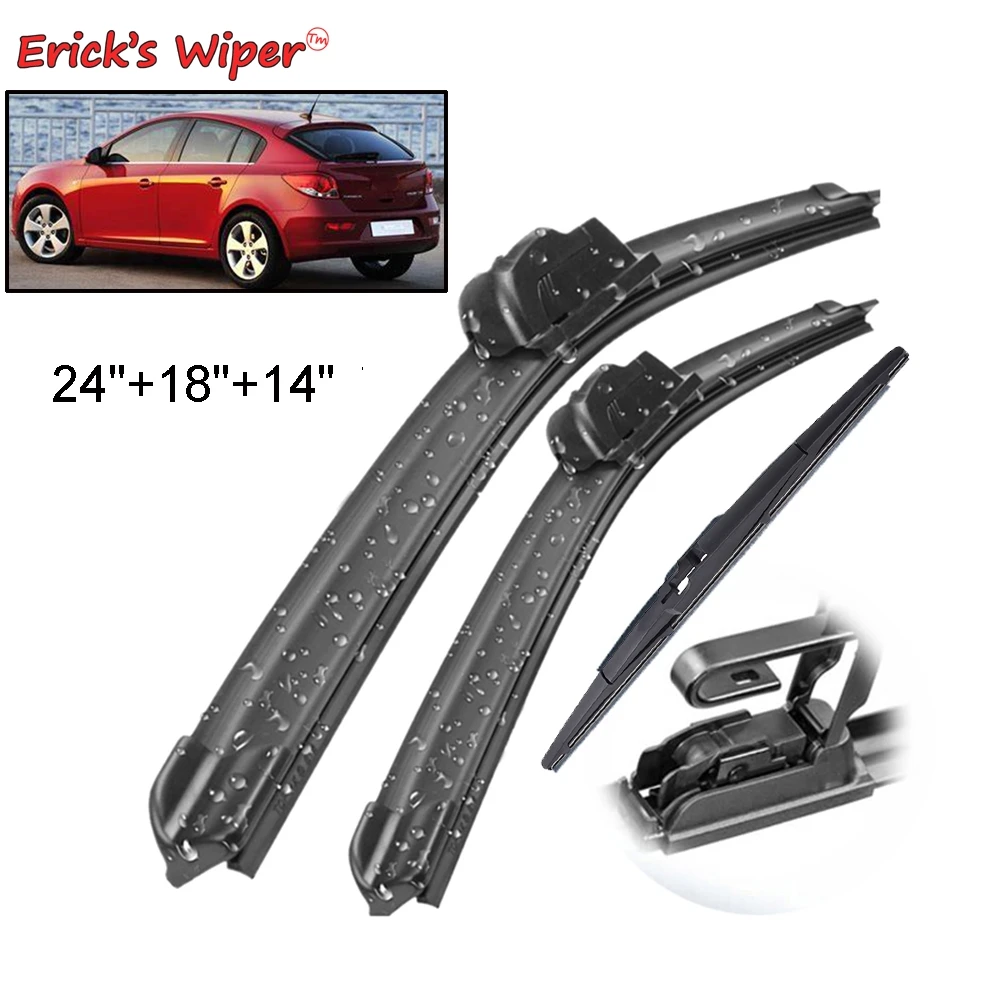 Erick\'s Wiper Front & Rear Wiper Blades Set For Chevrolet Cruze Hatchback J300 2008-2015 Windshield Windscreen Brushes 24\