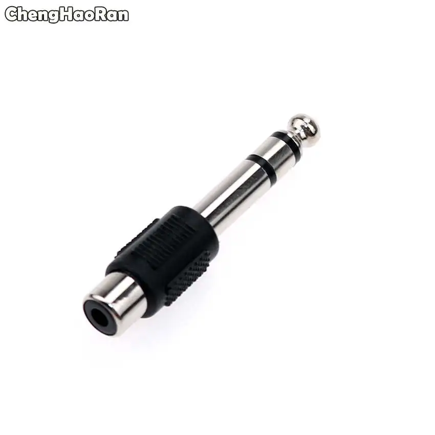 ChengHaoRan Audio Adapter 6.35mm 1/4" Male Mono/Dual Plug To RCA Female Jack Audio Adapter Connector TS For Home KTV Use