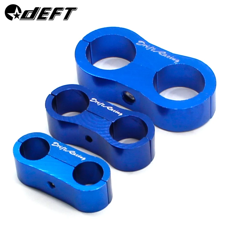 DEFT Stepped Billet Dual AN10 19MM /AN8 16MM /AN6 13MM /AN4 11MM Braided Hose Separator Clamp Cable Fastener