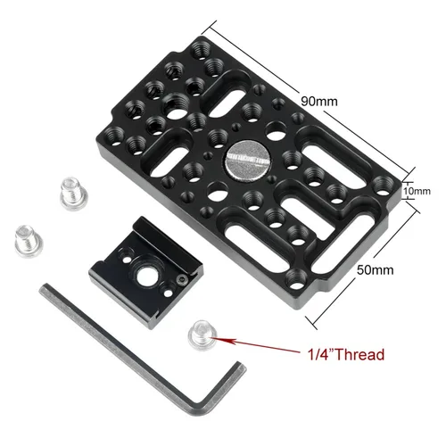 Imagen 2 del producto NICEYRIG-placa de liberación rápida para cámara, placa Base de queso, zapata fría, plataforma de hombro con tornillo de 1/4 ""y 3/8"", accesorios para estudio fotográfico dslr