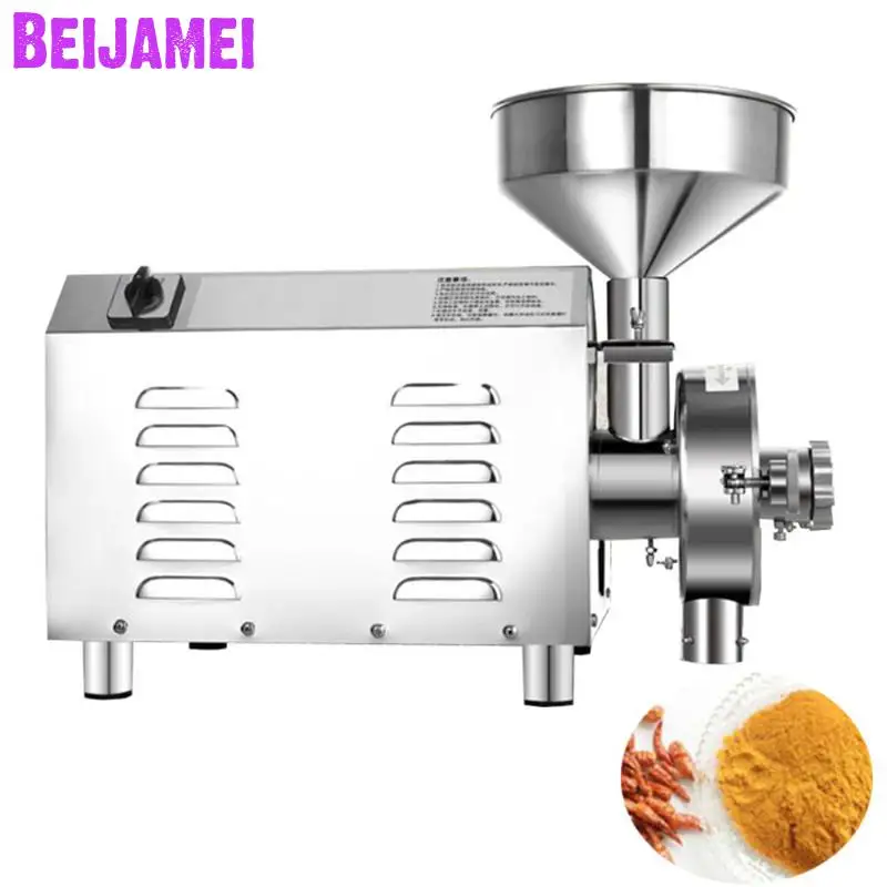 BEIJAMEI 2200W Commercial Grain Grinder Mill 220V 110V Electric Grains Herb Spice Corn Soybean Mix Grinding Machine