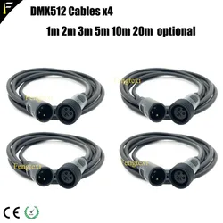 4xLOT Outdoor DMX Extension Cable IP65 Stage Par Light Waterproof Power Supply Extension Cables & EU US UK Plug Main Power Cable
