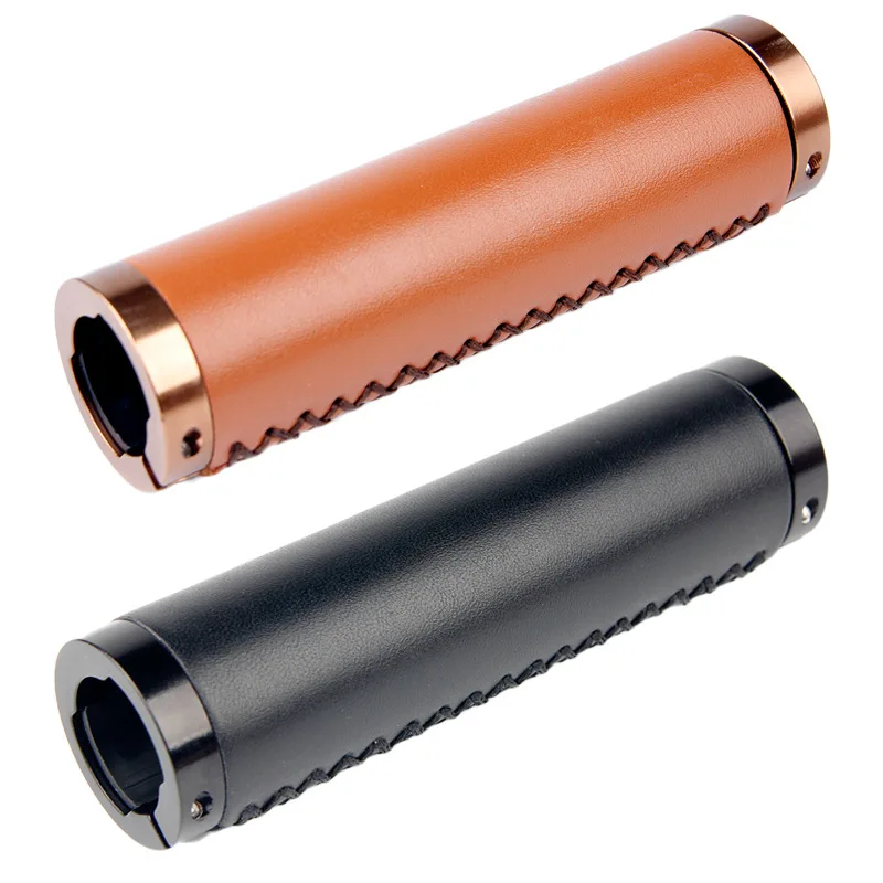 1 para uchwytów rowerowych ręcznie robione skórzane uchwyty do rowerów górskich pasujące do brompton kierownica szosowa pozioma pokrywa 22,2*128mm